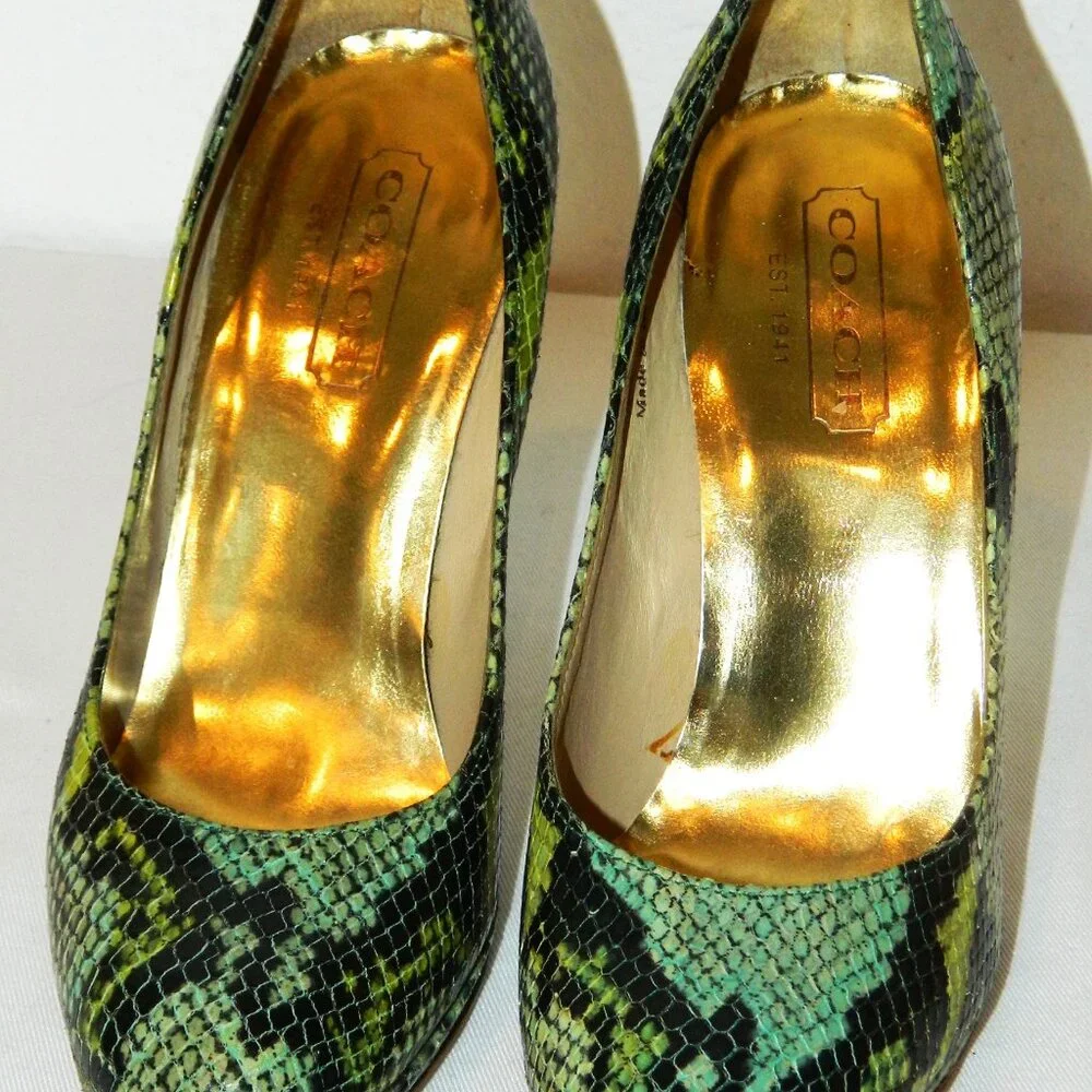 Coach Embossed Python Pumps - Picture 3 of 9